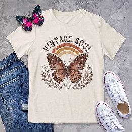Camiseta Vintage Soul Brown Butterfly Retro Shirt