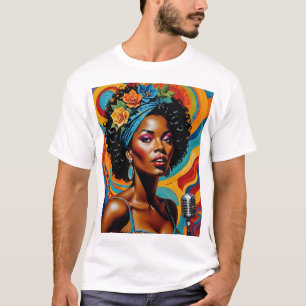Camiseta Vintage Soul Singer Colorful Retro Music Art Tee