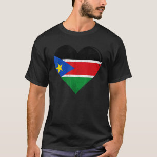 Camiseta Vintage South Sudan Flag Heart