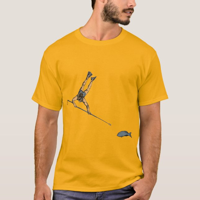 Camiseta Vintage Spearfish Diver com Polpear e Peixes (Frente)