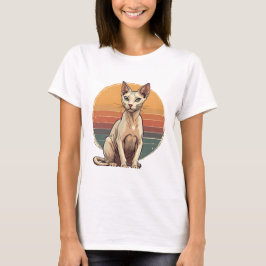 Camiseta Vintage Sphynx Cat Mom Retro Art