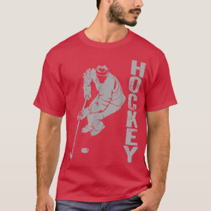 Camiseta Vintage Sport Hockey Amadurece Hockey Man Silhout