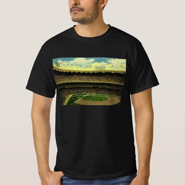 Camiseta Vintage Sports Baseball Stadium com multidões (Frente)