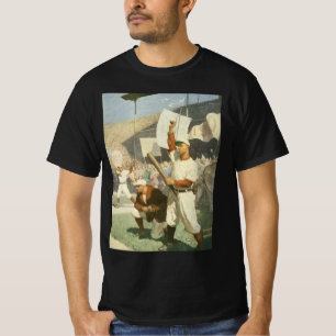 Camiseta Vintage Sports, Jogadores de Baseball em um Jogo