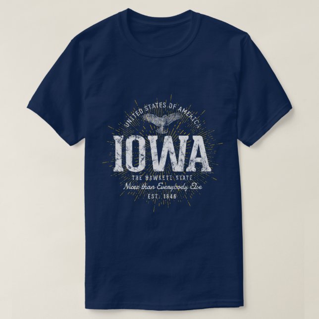 Camiseta Vintage State of Iowa Retro (Frente do Design)