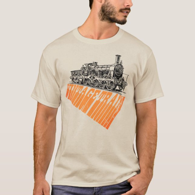Camiseta Vintage Steam Train Graphic (Frente)