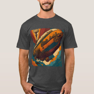 Camiseta Vintage Steampunk Airship Adventure
