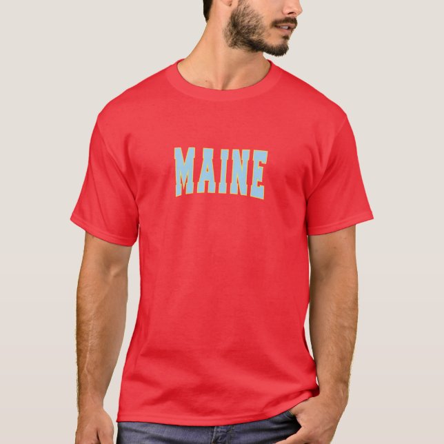 Camiseta Vintage Stencil Maine State (Frente)