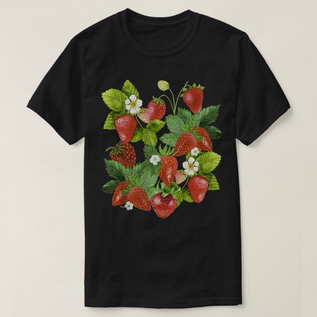 Camiseta Vintage Strawberry Strawberry Fruta Berry (Frente do Design)