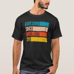 Camiseta Vintage Stripe Color Admirável Desde Novembro De 2