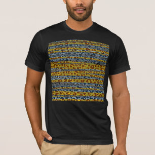 Camiseta Vintage stripes padrão textura de peles de leopard
