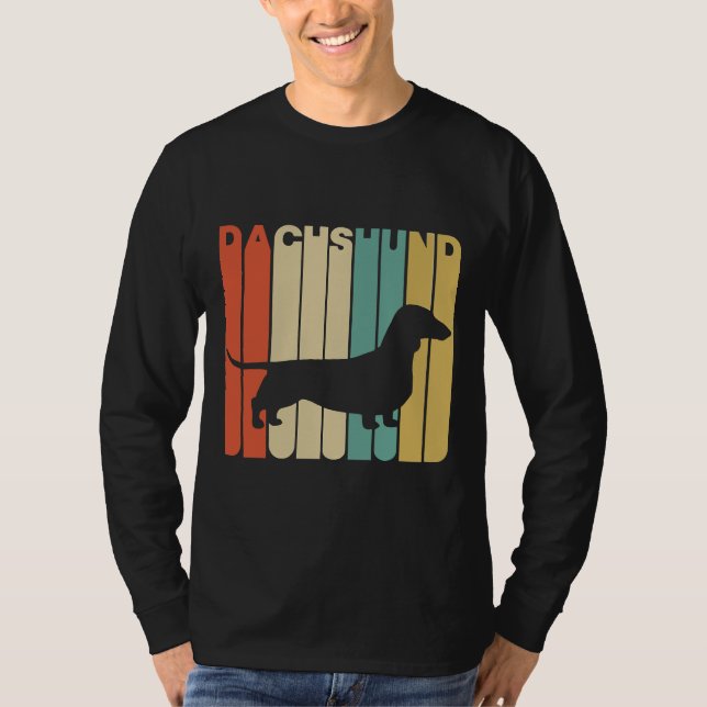 Camiseta Vintage Style Dachshund Silhouette (Frente)