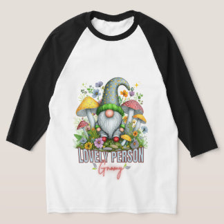 Camiseta Vintage Style Lovely Gnome com Mushroom Art