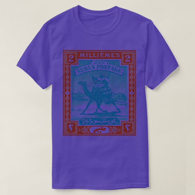 Camiseta Vintage Sudanese Postage Stamp Design (Frente do Design)
