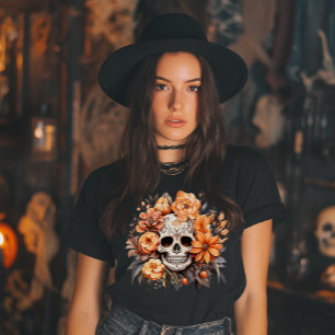 Camiseta Vintage Sugar Skull Halloween