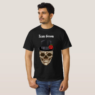Camiseta Vintage Sugar Skull Team Groom