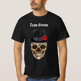 Camiseta Vintage Sugar Skull Team Groom