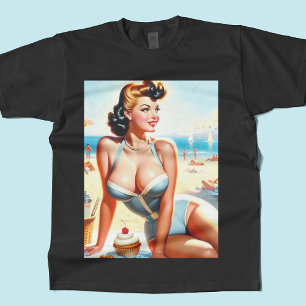 Camiseta Vintage Summer Pin-Up Girl