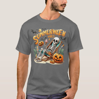 Camiseta Vintage Summerween Ice Cream Summer Vacation Hallo