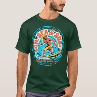 Camiseta Vintage Sun Sea Surf Tamarindo Costa Rica Retro Su
