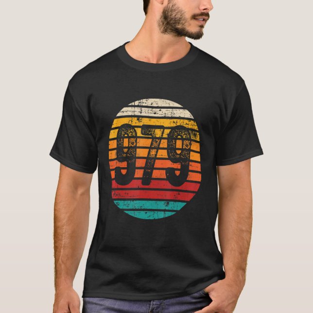 Camiseta Vintage Sunset 979 Código de área (Frente)