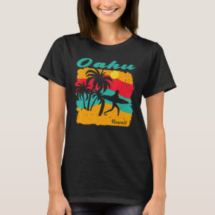 Camiseta Vintage Sunset Beach Surfing Oahu Hawaii Summer