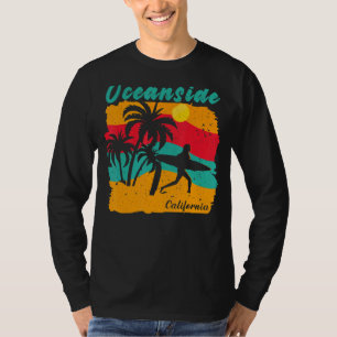 Camiseta Vintage Sunset Beach Surfing Oceanside California