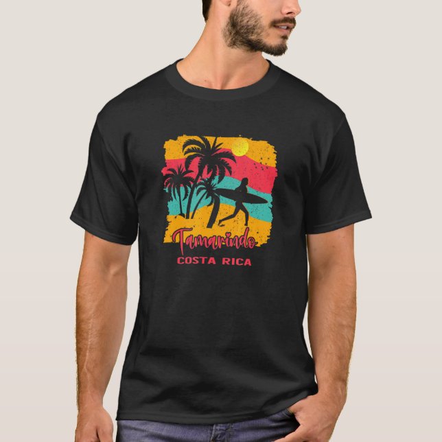 Camiseta Vintage Sunset Beach Surfing Tamarindo Costa Rica (Frente)