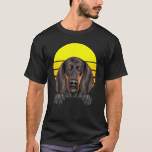 Camiseta Vintage Sunset Black E Tan Coonhound Dog