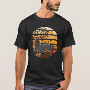 Camiseta Vintage Sunset Dachshund Weiner Sausage Cão Animal