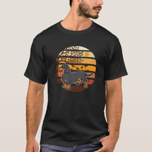 Camiseta Vintage Sunset Dachshund Weiner Sausage Cão Animal