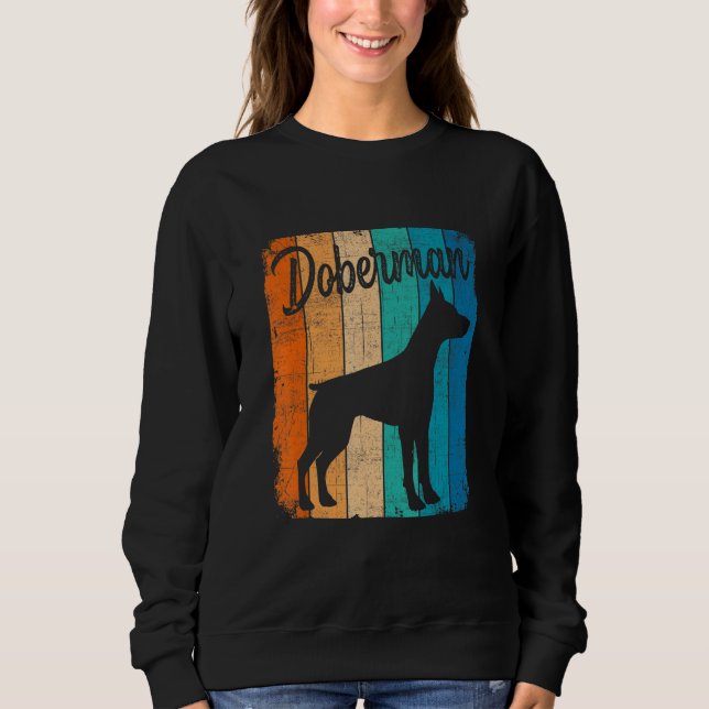 Camiseta Vintage Sunset Doberman Dog Pet  Dog Owner (Frente)