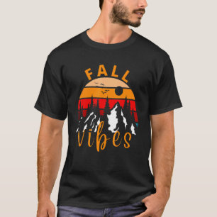 Camiseta Vintage Sunset Fall Vibes Autumn Retro 70s Happy F