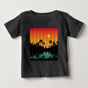 Camiseta Vintage Sunset Forest Sunrise