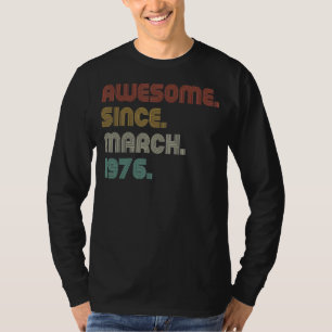 Camiseta Vintage Sunset Incrível Desde Março De 1976 Parte 