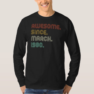 Camiseta Vintage Sunset Incrível Desde Março De 1980 Parte 
