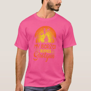 Camiseta Vintage Sunset My Borzoi Dog Ride Shotgun Hallowee