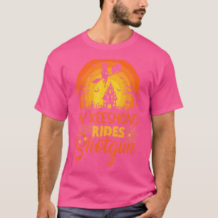 Camiseta Vintage Sunset My Keeshond Dog Ride Shotgun Hallow