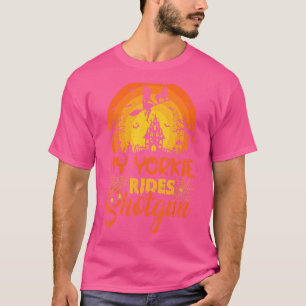 Camiseta Vintage Sunset My Yorkie Dog Ride Shotgun Hallowee
