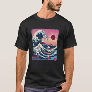Camiseta Vintage Sunset Nature Lover Surf De Arte Onda Japo