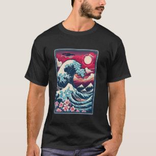 Camiseta Vintage Sunset Nature Lover Surf De Arte Onda Japo