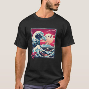 Camiseta Vintage Sunset Nature Lover Surf De Arte Onda Japo
