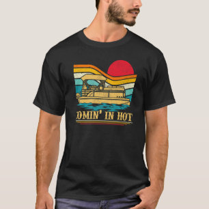 Camiseta Vintage Sunset Pontoon Boat Barco Em Quente