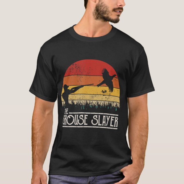 Camiseta Vintage Sunset Retro Style Agrupamento de Caça (Frente)