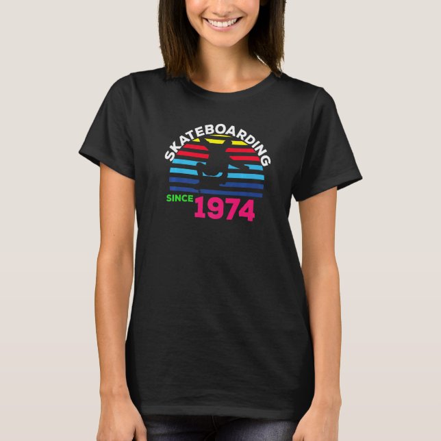 Camiseta Vintage Sunset Skateboarding Since 1974 (Frente)
