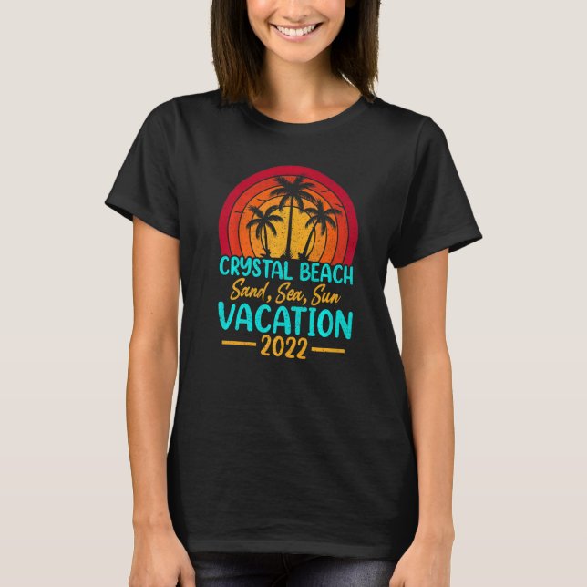 Camiseta Vintage Sunset Summer Vacation 2022 Texas Crystal (Frente)
