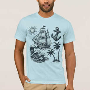 Camiseta Vintage Sunset Wave T Shirt