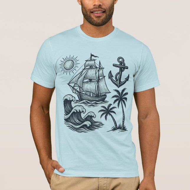 Camiseta Vintage Sunset Wave T Shirt (Frente)
