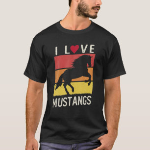 Camiseta Vintage Sunset Wilset Animal Mustang Cute Horse I 