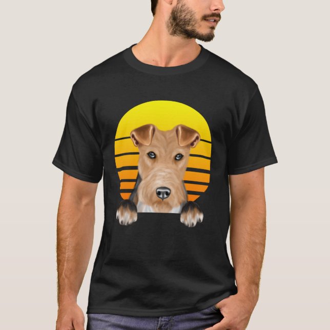 Camiseta Vintage Sunset Wire Fox Terrier Cog (Frente)